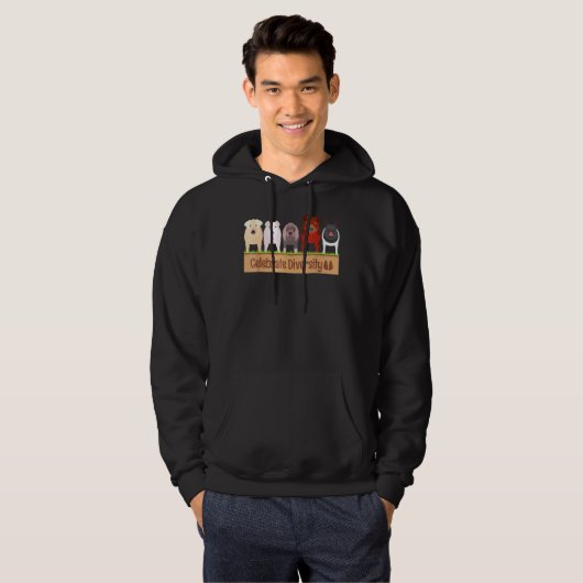 Diversiteit bij varkensschoudervarkens vieren hoodie (Voorkant volledig)
