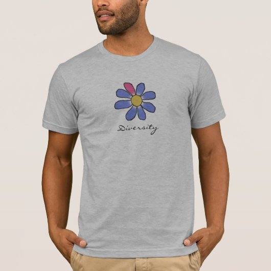 Diversiteit Blauwe Bloem T-shirt (Voorkant)