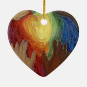 Diversiteit DEI Hearts Holiday Gift Ornament