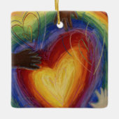 Diversiteit DEI Hearts Holiday Gift Ornaments Keramisch Ornament (Voorkant)