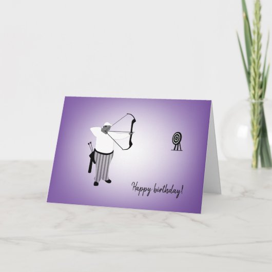 Diversiteit Design Curvy Boy Archer Birthday Kaart (Voorkant)