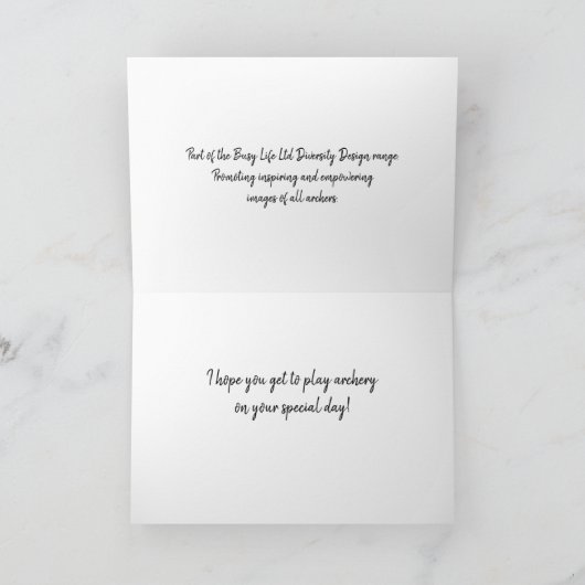 Diversiteit Design Girl Blind Archer Kaart (Binnen)