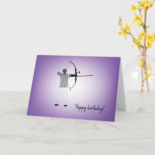 Diversiteit Design Man Pararcher Birthday Kaart (Gele Bloem)