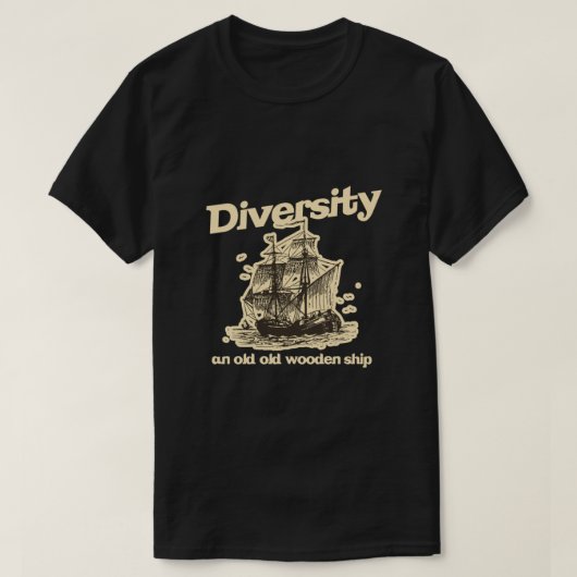 Diversiteit, een oud schip van de Wooden Essentiee T-shirt (Design voorkant)