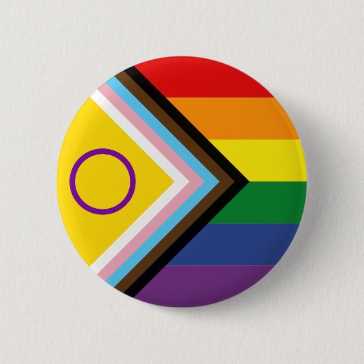 Diversiteit en inclusie Voortgang Pride Vlag Ronde Button 5,7 Cm (Voorkant)