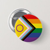 Diversiteit en inclusie Voortgang Pride Vlag Ronde Button 5,7 Cm (Voorkant /achterkant)