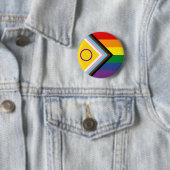 Diversiteit en inclusie Voortgang Pride Vlag Ronde Button 5,7 Cm (In situ)
