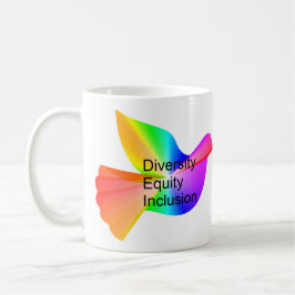 Diversiteit Equity Inclusie met regenboog vredesdu Koffiemok