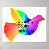 Diversiteit Equity Inclusie met regenboog vredesdu Poster (Voorkant)