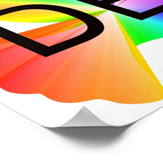 Diversiteit Equity Inclusie met regenboog vredesdu Poster (Hoek)