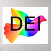 Diversiteit Equity Inclusie met regenboog vredesdu Poster (Voorkant)
