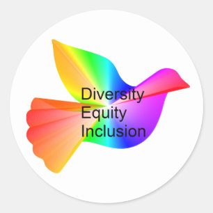 Diversiteit Equity Inclusie met regenboog vredesdu Ronde Sticker