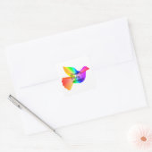 Diversiteit Equity Inclusie met regenboog vredesdu Vierkante Sticker (Envelop)