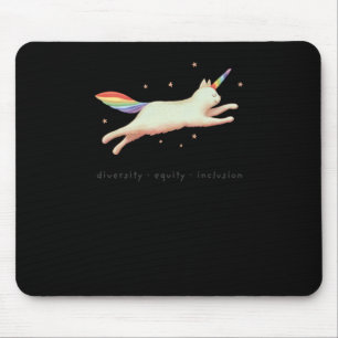 Diversiteit Equity Inclusion met Unicorn Cat Stick Muismat