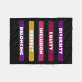Diversiteit Equity Inclusion Respect Belonging Pac Fleece Deken (Voorkant (Horizontaal))
