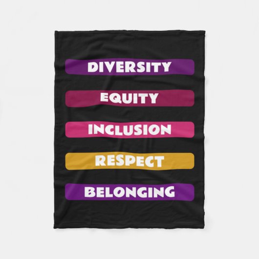 Diversiteit Equity Inclusion Respect Belonging Pac Fleece Deken (Voorkant)