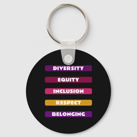 Diversiteit Equity Inclusion Respect Belonging Pac Sleutelhanger (Voorkant)
