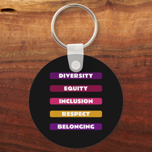 Diversiteit Equity Inclusion Respect Belonging Pac Sleutelhanger (Voorkant)