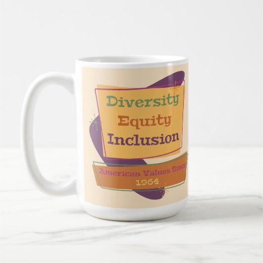Diversiteit Gelijkheid Inclusie; Amerikaanse Waard Koffiemok (Links)