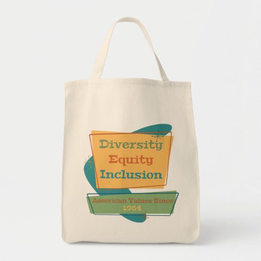 Diversiteit Gelijkheid Inclusie; Amerikaanse Waard Tote Bag (Voorkant)