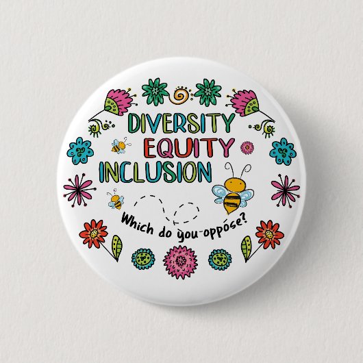 Diversiteit Gelijkheid Inclusie Ronde Button 5,7 Cm (Voorkant)
