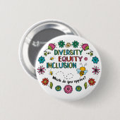 Diversiteit Gelijkheid Inclusie Ronde Button 5,7 Cm (Voorkant /achterkant)