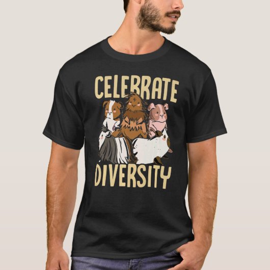 Diversiteit Guinee Varkenshaar Pet Cavy Anim viere T-shirt (Voorkant)