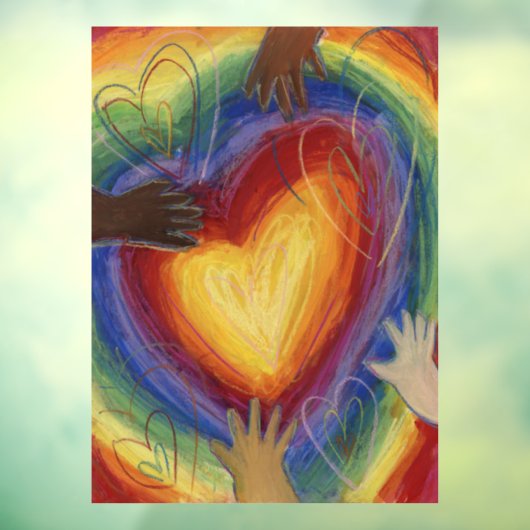 Diversiteit Hart Inspirerend DEI-vensterkoeling Raamsticker (Vel 3)