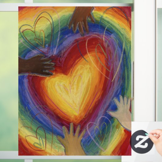 Diversiteit Hart Inspirerend DEI-vensterkoeling Raamsticker (Huis)