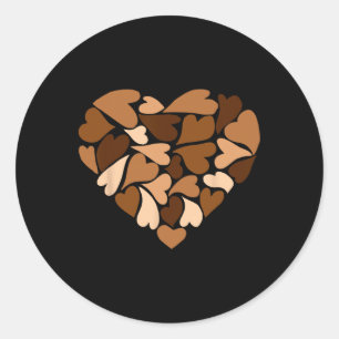 Diversiteit Hart Liefde Zwarte Geschiedenis Maand Ronde Sticker
