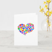 Diversiteit Hart Rainbow Heart Love Peace Family Kaart (Gele Bloem)
