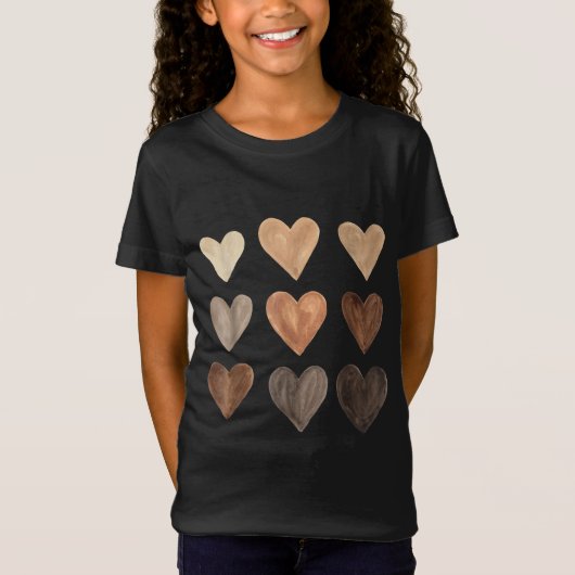 Diversiteit Hartkloppingen Zwarte Pride Melanin Ki T-shirt (Voorkant)