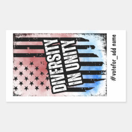 Diversiteit in Eenheid Amerikaanse presidentsverki Rechthoekige Sticker