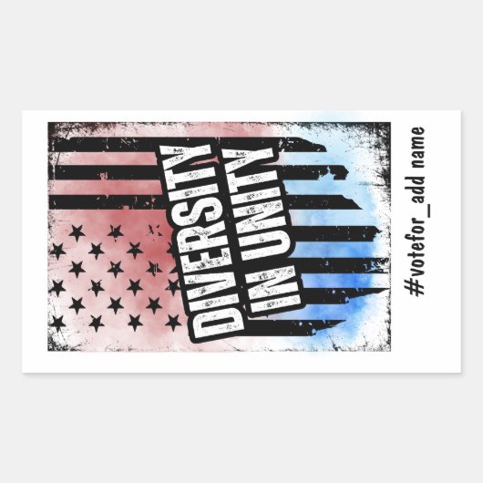 Diversiteit in Eenheid Amerikaanse presidentsverki Rechthoekige Sticker (Voorkant)