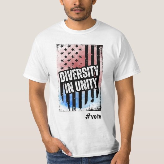 Diversiteit in eenheid Amerikaanse presidentsverki T-shirt (Voorkant)