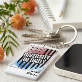 Diversiteit in eenheid Stemmen voor de Amerikaanse Sleutelhanger (Voorkant Rechts)
