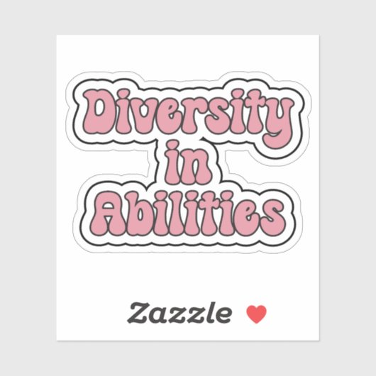 Diversiteit in vaardigheden - Pink Retro Typograp Sticker (Vel)