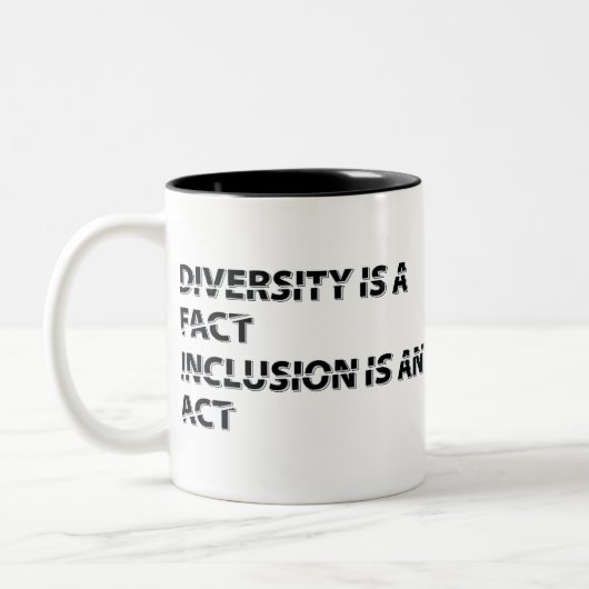 Diversiteit is a fact incluis is an act 1 tweekleurige koffiemok (Links)