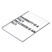 diversiteit is een feit dat integratie een handeli notitieboek (Linkerzijde)