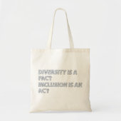 diversiteit is een feit dat integratie een handeli tote bag (Voorkant)