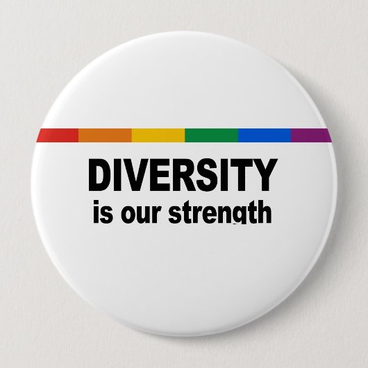 Diversiteit is een kracht ronde button 4,0 cm (Voorkant)