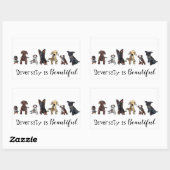 Diversiteit is mooi rechthoekige sticker (Vel)