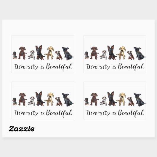 Diversiteit is mooi rechthoekige sticker (Vel)