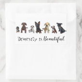 Diversiteit is mooi rechthoekige sticker (Tas)