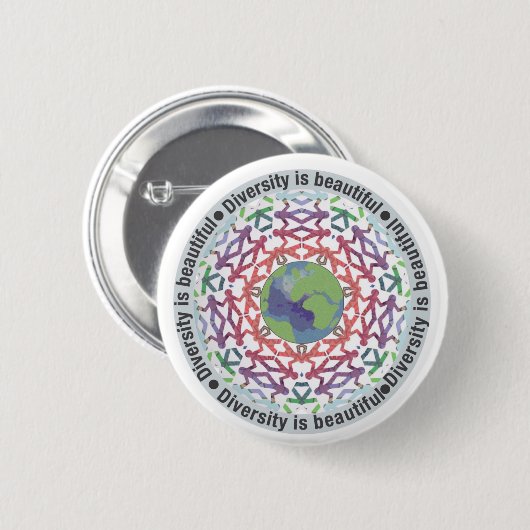 Diversiteit is mooie wereld ronde button 5,7 cm (Voorkant /achterkant)