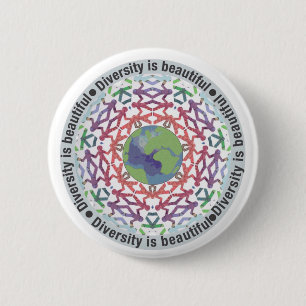 Diversiteit is mooie wereld ronde button 5,7 cm