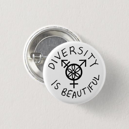 Diversiteit is prachtig ronde button 3,2 cm (Voorkant /achterkant)