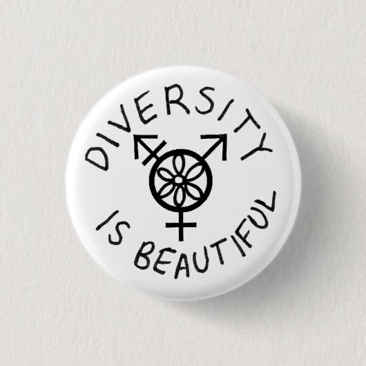 Diversiteit is prachtig ronde button 3,2 cm (Voorkant)