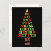 Diversiteit kerstboomtekst feestdagenkaart (Voorkant / Achterkant)