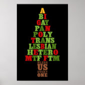 Diversiteit kerstboomtekst poster (Voorkant)